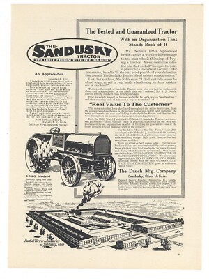 1918 Dauch Mfg. Co. Ad: Sandusky Tractor - OhiO Factory Bird's Eye View Picture