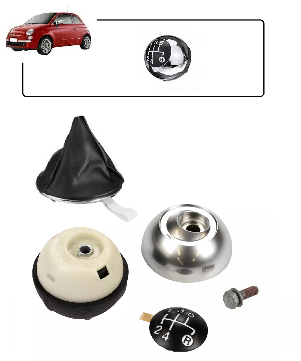 Copertura Cromata Pomello Cambio Per Fiat 500/500C 2007-2018 - 2 Pezzi, 6 Velocità, Design Sportivo - Foto 7