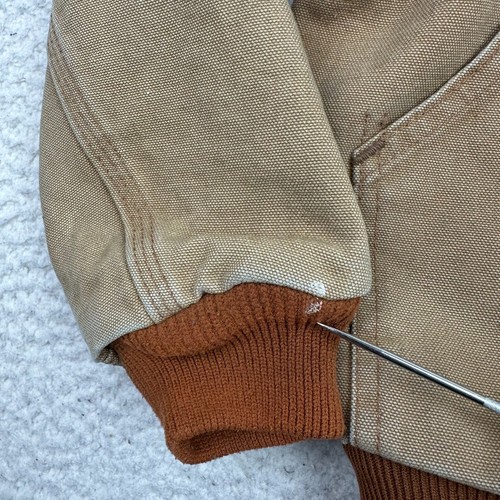 Carhartt Jacket Full-Zip Washed Duck Active Hooded Boys Small Tan Cotton *READ* - Picture 5 of 12