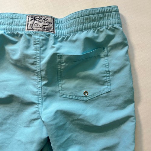 Polo Ralph Lauren Kids Swim Trunks Shorts Blue Yellow Pony Logo - Picture 7 of 9
