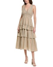 LABIZ Women’s M Tiered Midi Dress Spring Summer Vacation Cocktail Casual