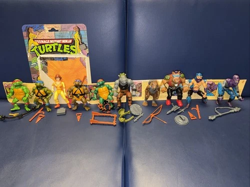 Lot Of ALL 10 Original 1988 TMNT Teenage Mutant Ninja Turtles Weapons + Portrait