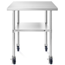 30x48 Stainless Steel Prep Table with Casters, NSF Commercial Restaurant Kitchen