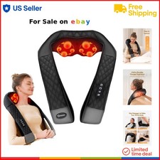 Neck and Back Massager Leather 4D Deep Tissue Heat for Full Body Relaxation