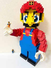LEGO Minifigure Jumbo 3723 Big Size Mario Custom Built Figure Rare Authentic