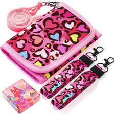 Leopard Kids Wallet for Girls, Wallet for Little Young Girls 4-8 6 Leopard-Red