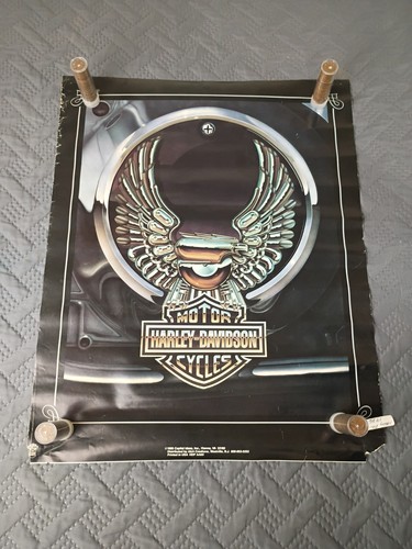VTG Original 1986 Capital Ideas Harley-Davidson Poster Print 17x21 Authentic