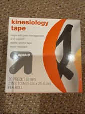 Up  Up Kinesiology Tape 20ct Black Precut Strips 2in x 10in New