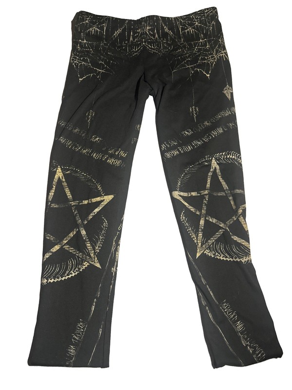 Lip Service Goth Rock Metal Leggings Stretch Pants Hot Topic Y2K Spiderweb Emo