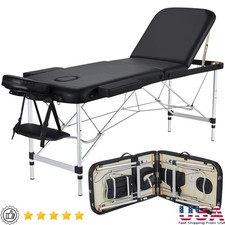 Portable Foldable Spa Bed Adjustable Massage Table Easy Setup W/ Headrest New