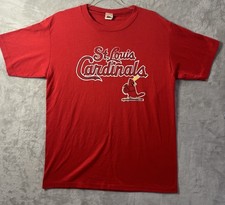 Vintage 80s St Louis Cardinals T shirt Red Single Stitch Logo 7 USA Men  s L
