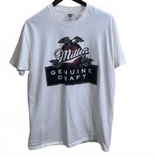 Vintage Miller Genuine Draft Shirt Mens XL White Beer Promo Graphic USA 90s Tee