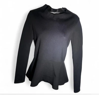 The Row Shirt Black Stretch Silk Hidden Button Down Long Sleeve Size XS