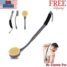 Long Handle Back Scrubber for Shower 20.5 Inch Body Brush Deep Cleaning Grey