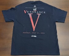 WWE Vengeance 2002 Crew T Shirt XL Rock Undertaker Hulk Hogan AAA Tag Staff Y2K