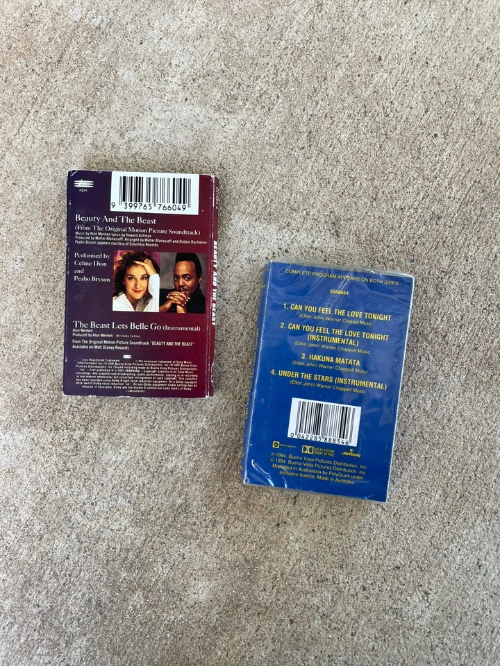 Vintage Disney Cassette Tape Singles The Lion King Beauty And The Beast Elton  - Image 4 of 4