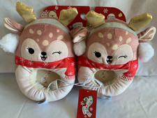 NEW Original Squishmallows Reindeer Character Plush Slippers - Size 11/12