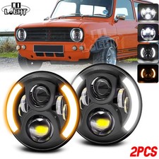 2x 7Inch Round LED Headlights Halo Angle Eyes For Jeep Wrangler JK LJ 1997-2018