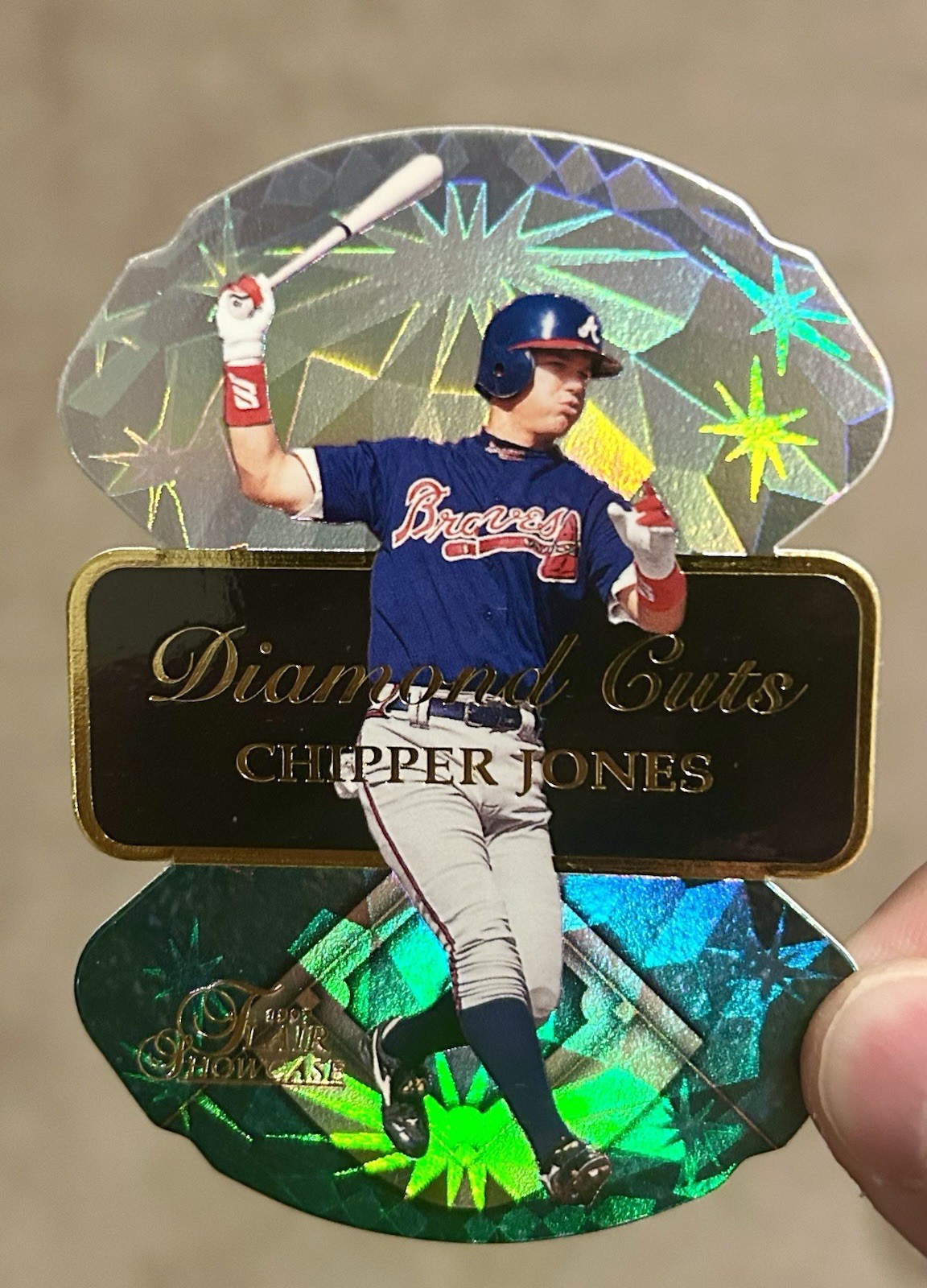 1997 Fleer Flair Showcase Chipper Jones Diamond Cuts #9 Insert Die Cut