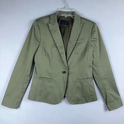 Banana Republic Blazer Jacket Womens Size 4 Single Breasted Long Sleeves Green