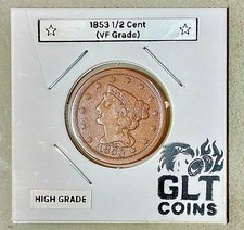1853 Braided Hair Half Cent ✦ VF ✦ Early U.S. Copper ✦ Few Known Survivors