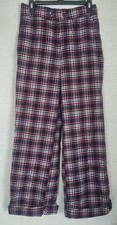 Vintage 70's Bread and Butter Pants / Jeans Red White Plaid GROOVY Unique Comfy
