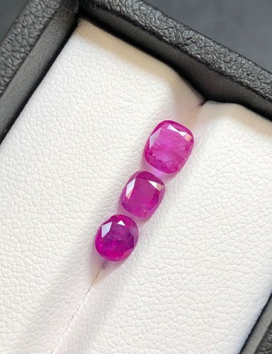1.80 Cts Natural Ruby Pinkish Red Color 3 Piece ruby gemstone From Afghanistan - Picture 2 of 12