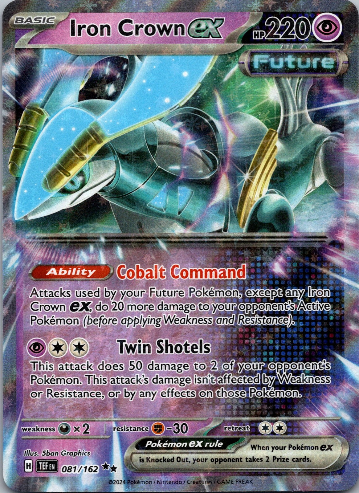 Iron Crown ex - 081/162 Double Rare SV05: Temporal Forces NM Pokemon