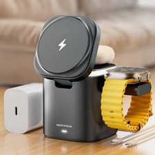 3 in 1 Magnetic Wireless Charging Station for iPhone, Portable MagSafe Wirele...