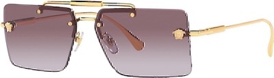 Versace Woman Sunglasses Gold Frame, Violet Gradient Lenses, 60MM- New