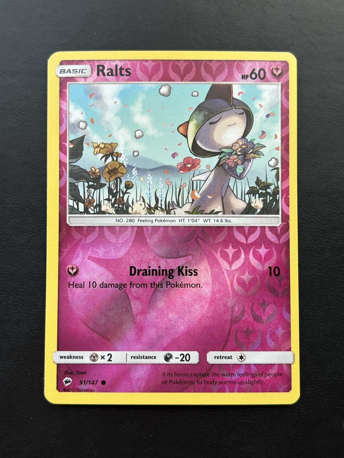 Reverse Holo Ralts 91/147 - Pokemon Burning Shadows Card - NM
