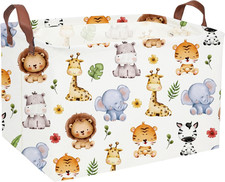 Rectangular Kids Storage Bins,Baby Baskets Organizer.Waterproof PE Coating Cute
