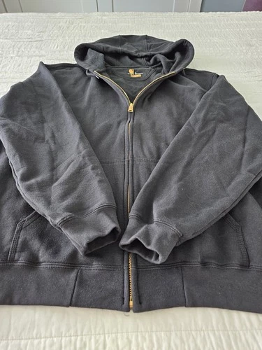 Carhartt Men's Large K122 Heavyweight Full Zip Hooded Sweatshirt Knit Black - Bild 8 von 15