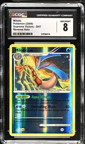CGC 8 NM/MINT Milotic SH7 Reverse Holo Supreme Victors Pokemon Card