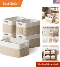 Versatile Multi-Purpose Cotton Storage Baskets - Perfect for Organized Living