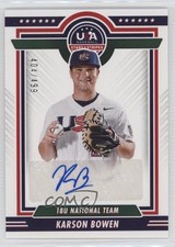 2022 Panini USA Baseball Stars & Stripes Blue Ink 404/499 Karson Bowen Auto s1i