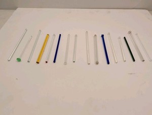 16 Rare Vintage Glass Swizzle Stixs- Cocktail Barware  5" - 7" Variety of Sizes