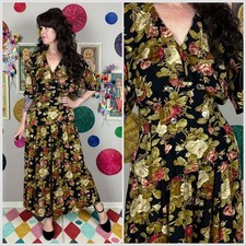 Vintage 1980s Floral 2-Piece Set Ruffle Top  Wide Leg Palazzo Pants  27" Waist