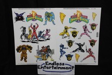 Mighty Morphin Power Rangers Window Clings 2 Sheets / 20 Clings 1994 Saban