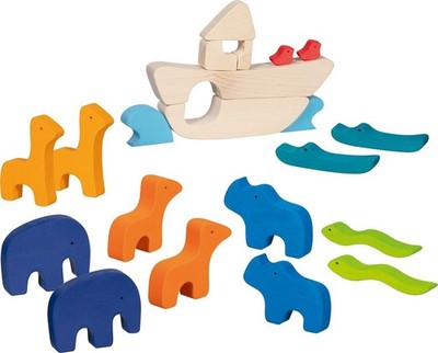 goki Evolution 51454 Designspel Ark van Noach van hout, 21-delig hou (US IMPORT)