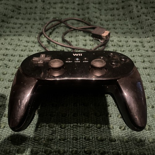 Official Nintendo Wii Black Classic Pro Controller OEM RVL-005 - Picture 2 of 8