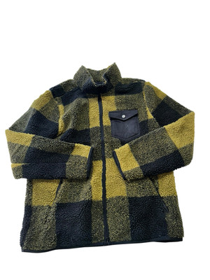 TODD SNYDER X LL BEAN MEN'S LARGE HI PILE SHERPA FLEECE JACKET PLAID NEW DEFECT