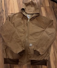 Carhartt Men s 3XL Tall Hoodie Duck Active Jacket Brown Canvas USA Made J131 Brn