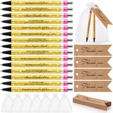 60 Sets Teacher Appreciation Gifts Bulk Inspirational Teacher Pens Glitter Ba...
