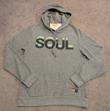 Aviator Nation x Soulcycle SOUL Gray Sweatshirt Hoodie Made in USA Size Medium