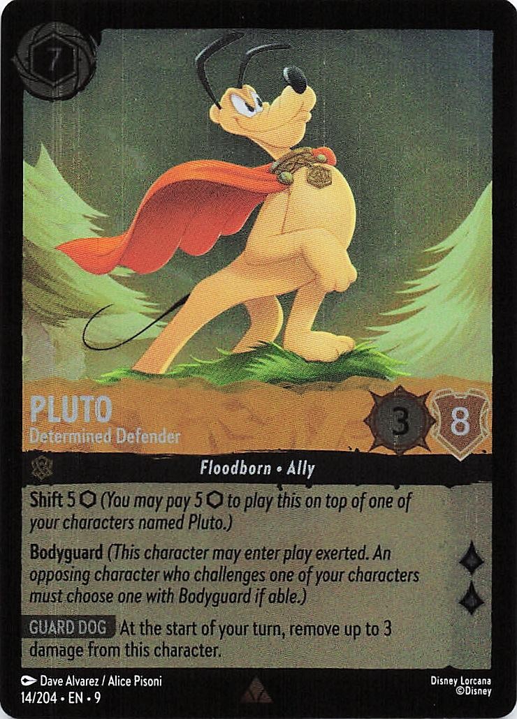 Pluto - Determined Defender 14/204 Rare Fabled Lorcana Cold Foil Near Mint