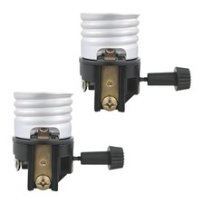3-Way Lamp Socket Replacement, UL Listed E26/E27 Base, Black and white