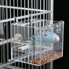 Automatic Bird Feeder No Mess Bird Cage Pet Feeder Seed Food Container for Parak