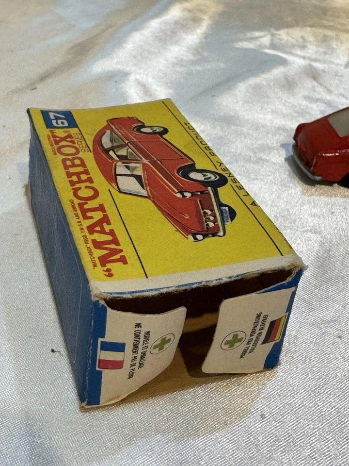 Lesney Matchbox No. Volkswagen 1600 TL 1967 67 rojo - hecho en Inglaterra con caja Foto 3 de 4