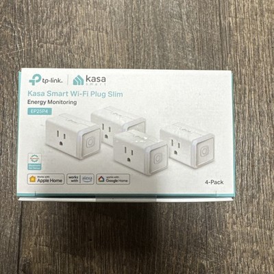 TP-Link Kasa Smart Wi Fi Plug Slim w/ Energy Monitoring, Matter, 4-Pack
